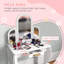 HOMCOM Kids Dressing Table and Stool w/Mirror, Drawer Ages 3-6 Years White