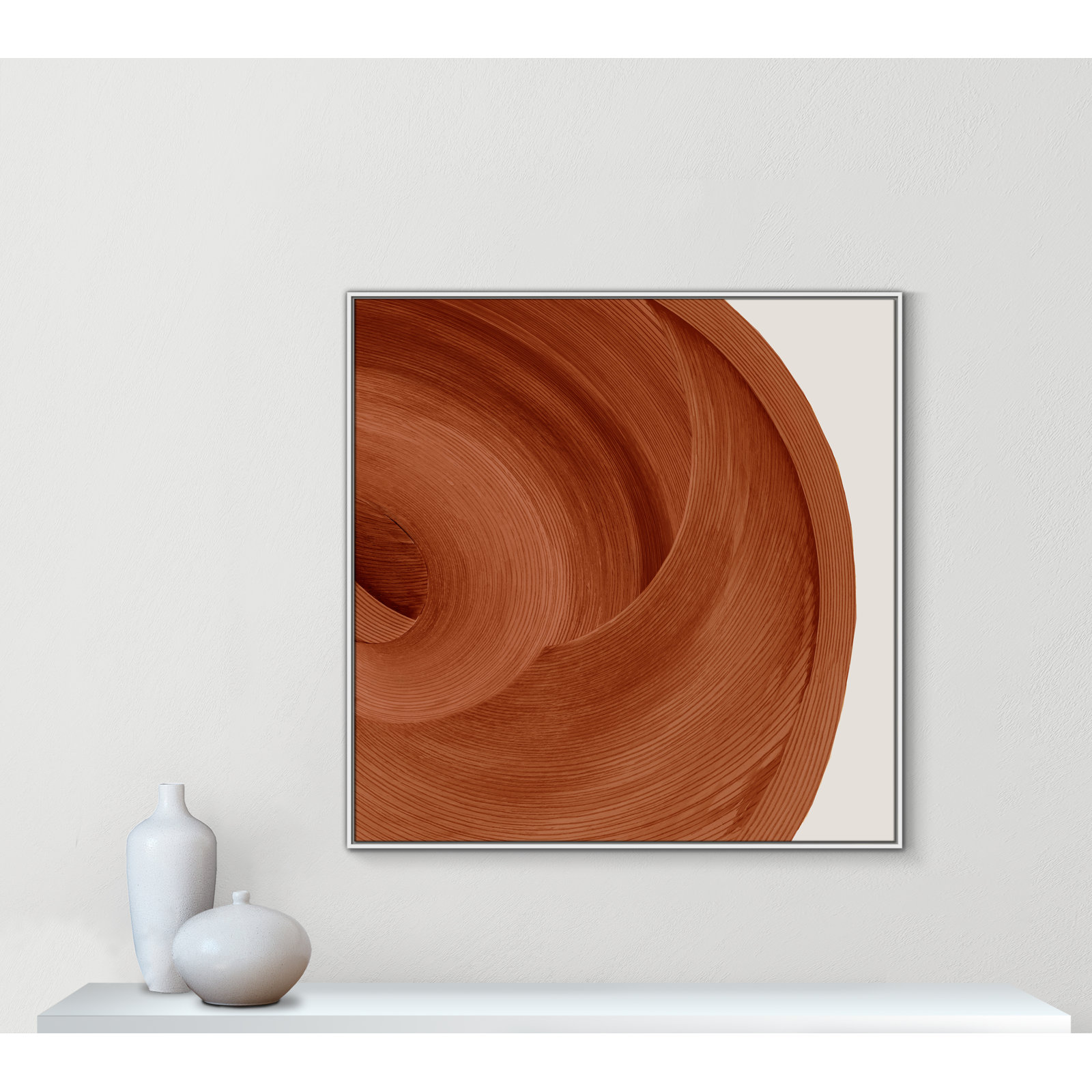 Thormond "Affogato" Painting, 46.5" H x 46.5" W x 2" D, White 