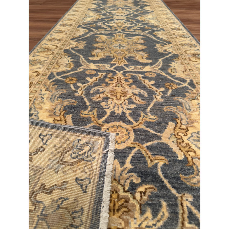 Tapis en laine et coton gris noué à la main Original Original