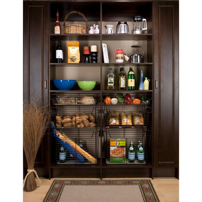 Rev-A-Shelf Sidelines Closet Storage Basket, Chrome, 10.5" H x 18" W x 14" D