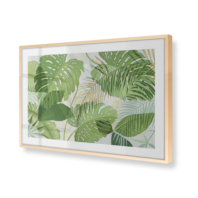«Tropical Jade Oasis» encadré sur papier par Max Maxx Print, Érable brut, H 12 po x l 15 po x P 1,25 po