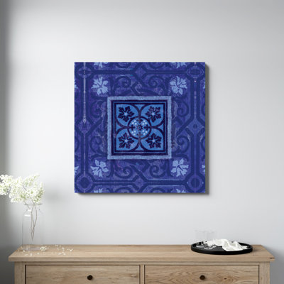 «Bold Blue Tile», reproduction d'art sur toile tendue