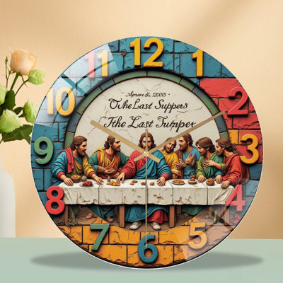 Horloge murale en verre de la dernière Cène