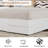 King Size Bed Frame,Wooden Bed Frame with Fabric Upholstered Headboard,No Box Spring Needed,Strong Wooden Slats,Easy Assembly,White-117333876