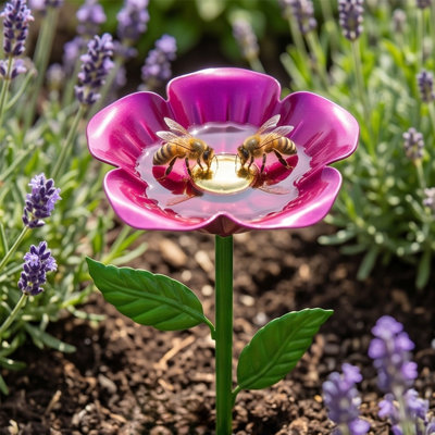 Piquet de jardin en métal avec fleur