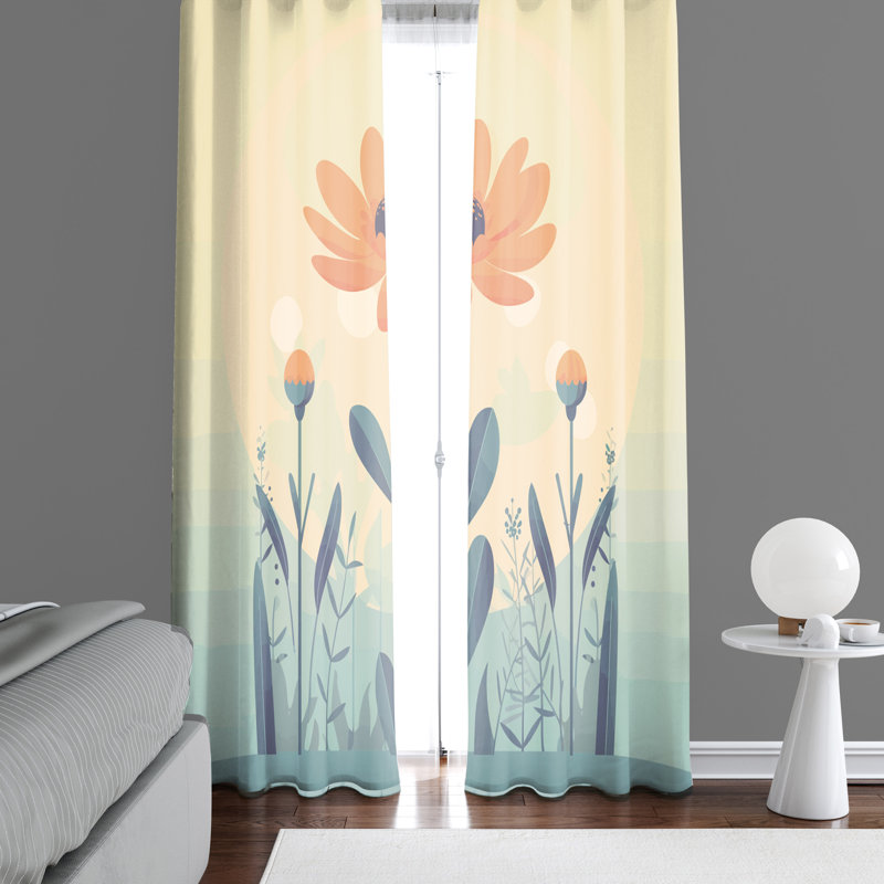 Paire de rideaux semi-transparents Besima, L 40 po x L 52 po