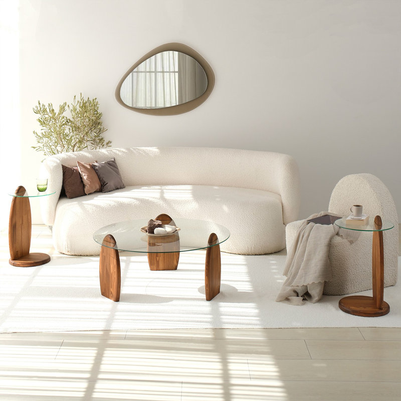 Sicario Coffee Table, Chesnut;Transparent