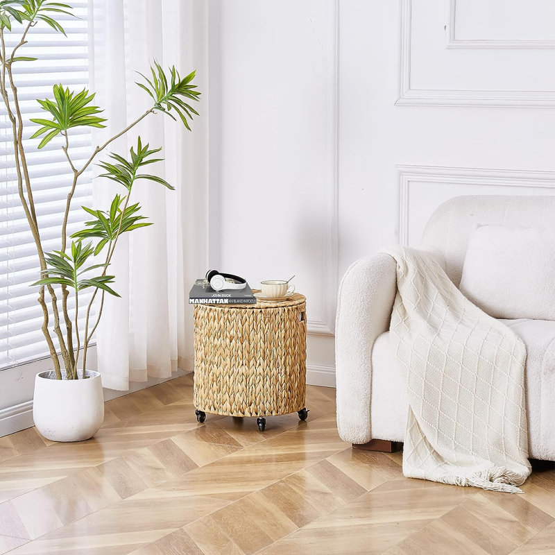 Panier à linge avec couvercle Cuaron, Naturel