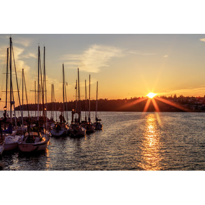Marina At Sunset - Wrapped Canvas Print