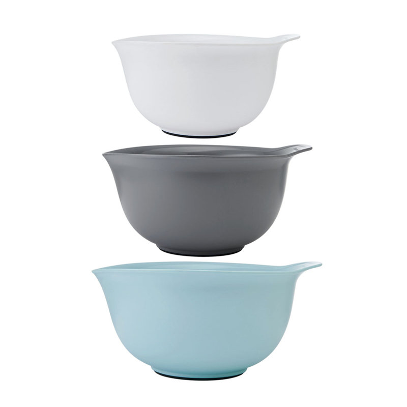 Ensemble de bols à mélanger 3 pièces KitchenAid®, H 6,1 po x l 12,24 po x P 10,91 po, Menthe / gris / blanc