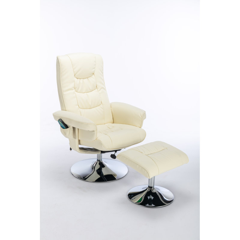 Tasha 79cm Wide Ergonomic Recliner with Massager, Beige
