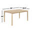 Table de salle à manger rectangulaire 59 pouces, blanc délavé
