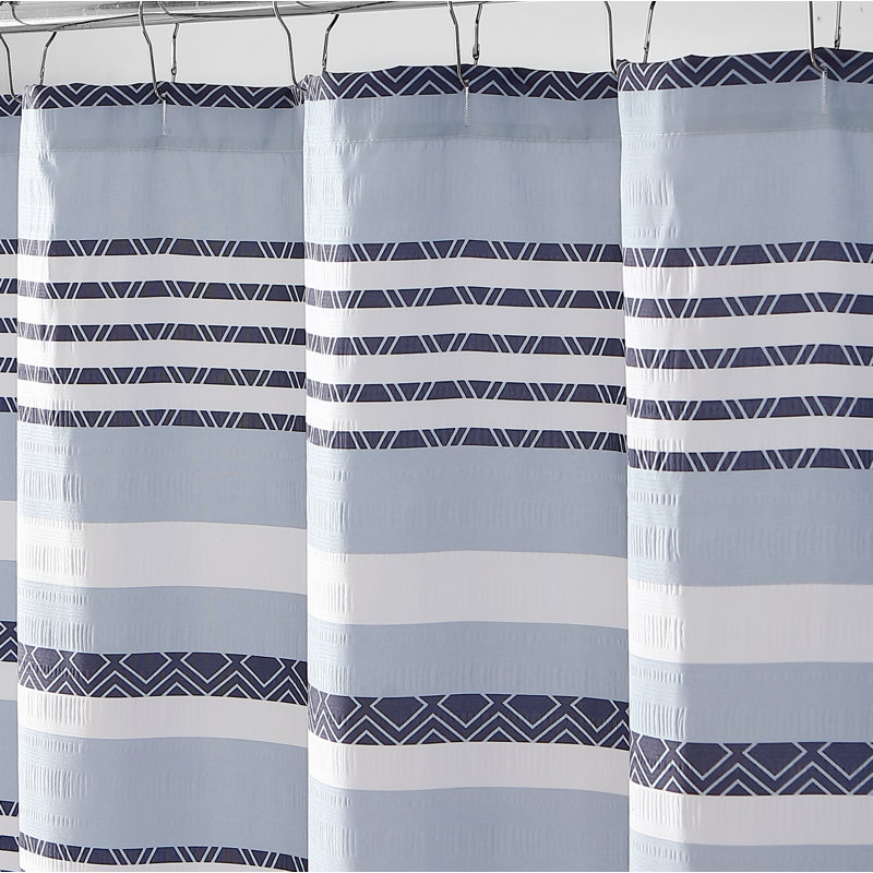 Striped Shower Curtain with Hooks Included