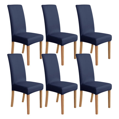 Housses de chaises de salle à manger, housse extensible pour chaise Parson, protecteur de chaise lavable amovible pour la maison / restaurant / banquet, bleu marine, paquet de 6
