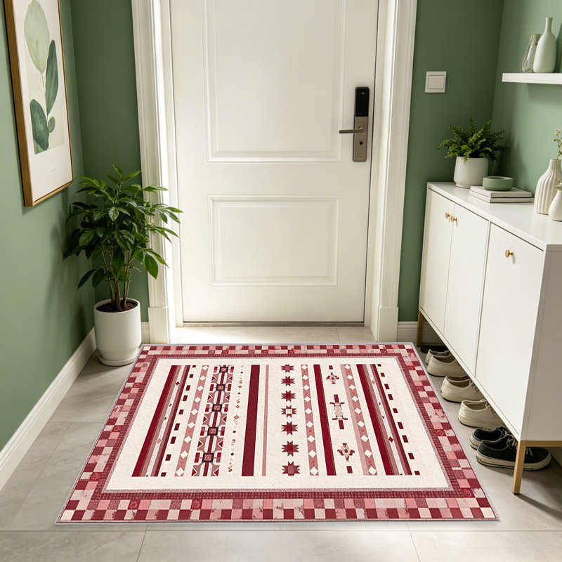 Neutral Grey Kilimern Geometric carpet-easy to clean, machine-washable, soft and comfortable; suitable for door mats, kitchens, living rooms, bedrooms, corridors, and laundry areas. Easy to clean, durable carpet for home decoration.