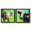 «Colorful Quirky Pig», ensemble de 2 peintures sur toile encadrées-652378797-652378706