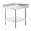 Table de travail 24 x 26 pouces en acier inoxydable de haute qualité avec dosseret à 3 côtés, hauteur réglable et tablettes pour la cuisine à domicile 24 x 24 x 26