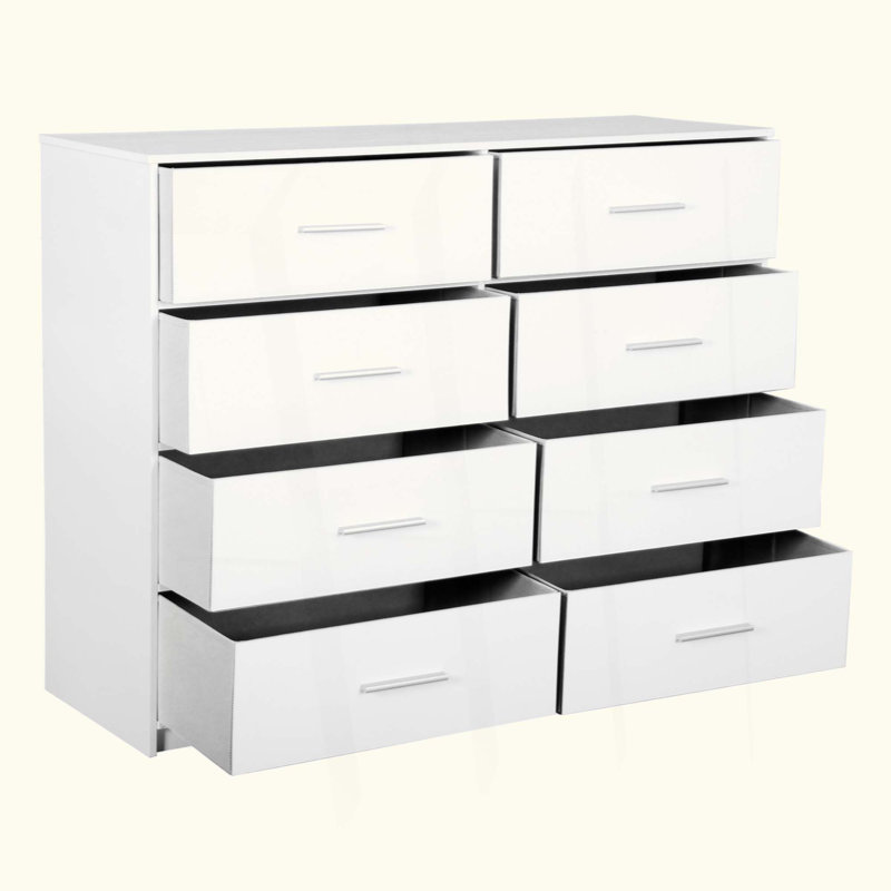 Commode 8 tiroirs avec grands tiroirs en tissu