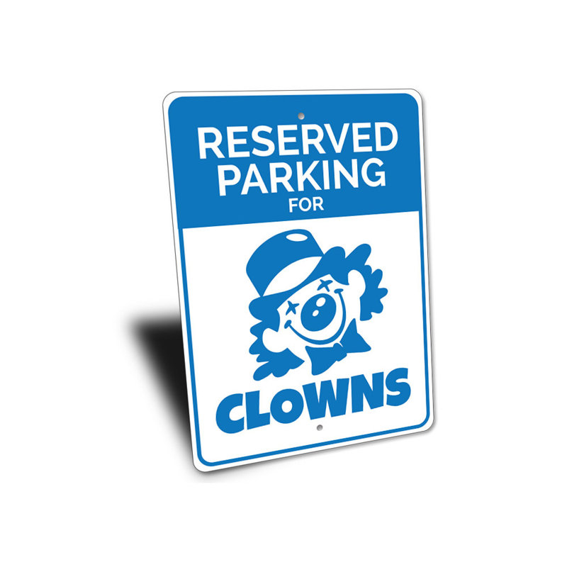 Enseigne de clown en aluminium, H 14 po x l 10 po x P 0,04 po
