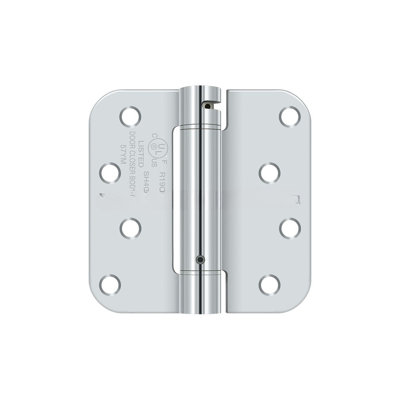 Deltana DSH4R526 5/8" Radius UL Listed Square Corner Mortise Spring Hinge Radius Corner Polished Chrome