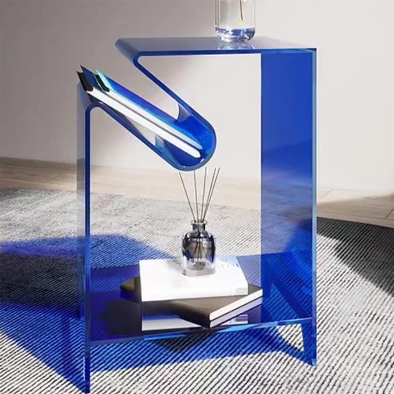 Acrylic Side Table, Anti-scratch Modern Side Table, Open Storage Cabinet, Sofa Side Snack Table, Suitable For Living Room, Bedroom