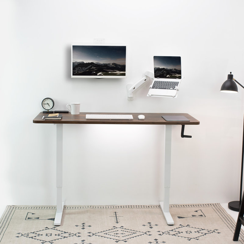 White Adjustable Steel VESA Monitor Wall Mount for 17" to 32" Screens