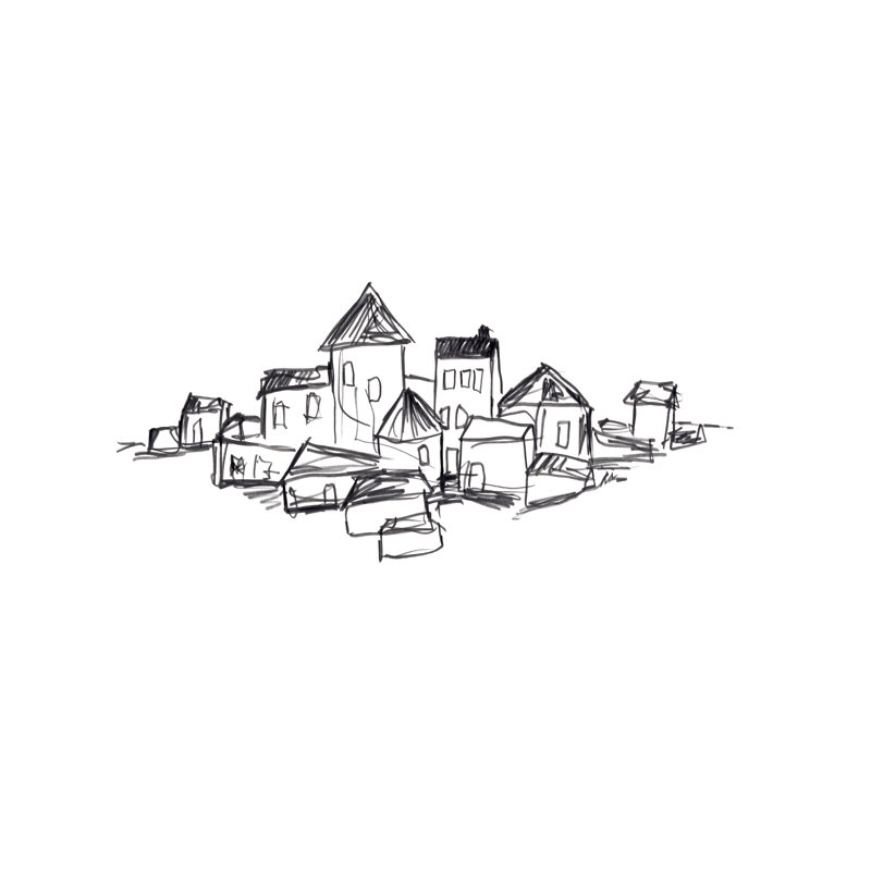 Citadel Sketch I by June Erica Vess - Painting Print, 20 cm H x 30 cm W, Wrapped Canvas