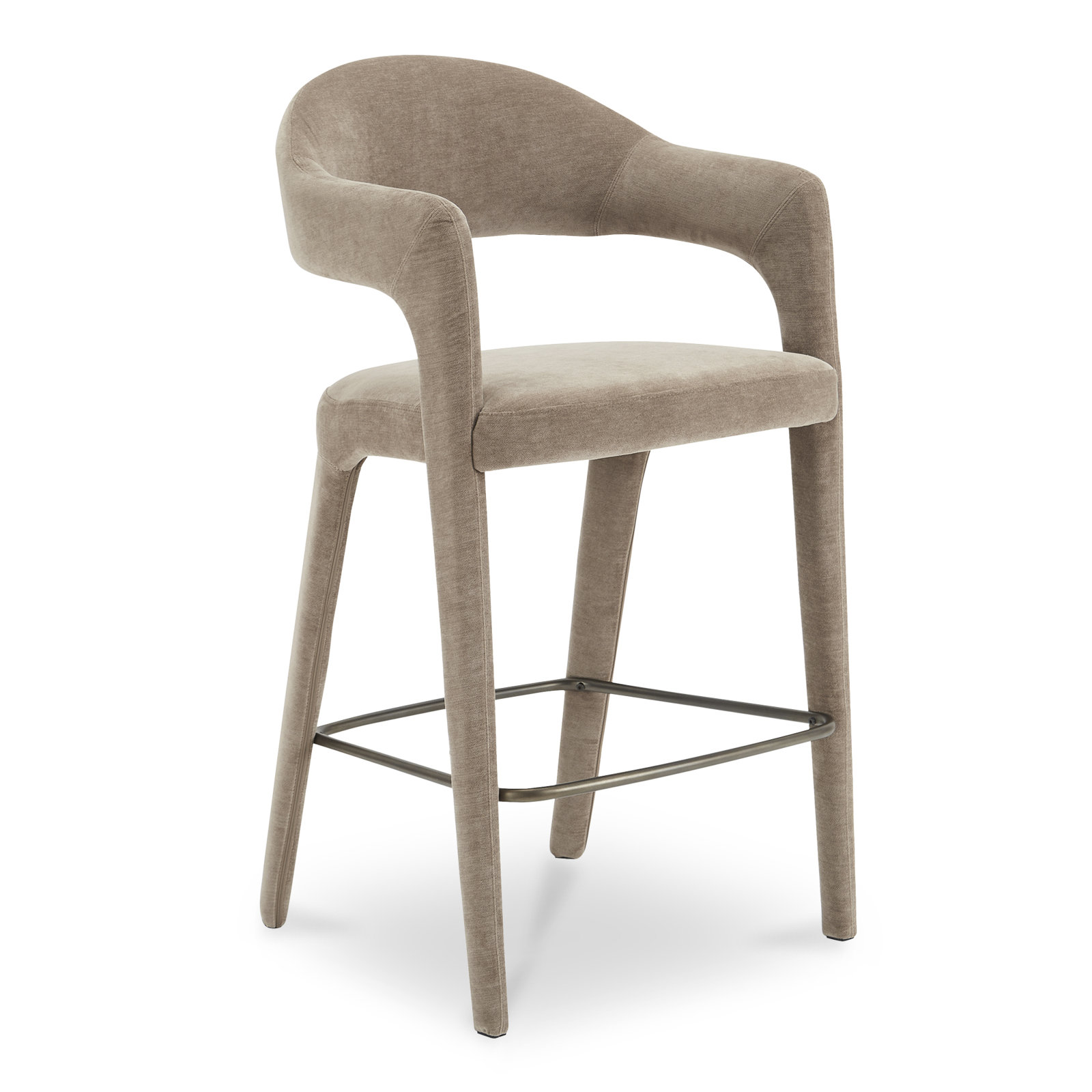 Cathline Upholstered Stool, Bar Stool (30.3" Seat Height), Camel Polyester