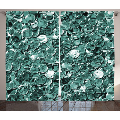 Pearls Abstract Semi-Sheer Rod Pocket Curtain Panels