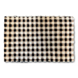 Natural, Black & White Checked Rug