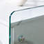Simple et table de rangement de chevet, blanc, verre, armoire spacieuse et élégante avec tiroir en verre, fonctionnelle