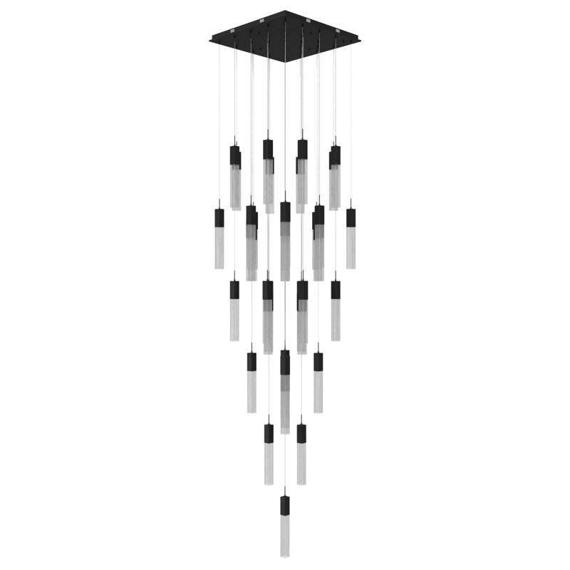 The Original Glacier Snow Collection 41 Light Acyrlic Multi Port Pendant, Matte Black