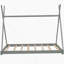 Lit plateforme House avec structure triangulaire-1665823325