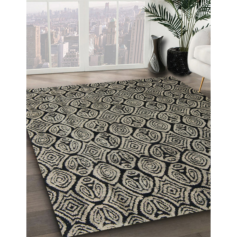 Tapis abstrait à motif abstrait moderne 5129, Carré 7 pi