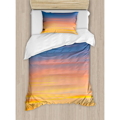 Ambesonne Sky Duvet Cover Set, Majestic Dramatic Sunset, Twin, Multicolor -  nev_48482_twin