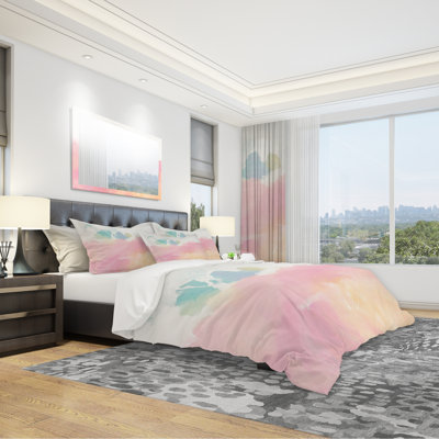 Pink Dream - Ensemble de housse de couette moderne et contemporain - Microfibre de polyester