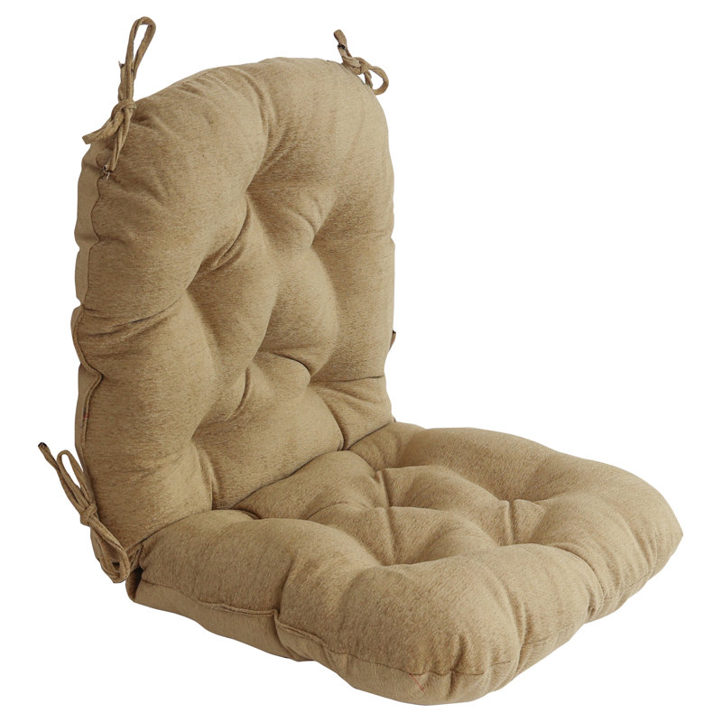 Lounge Chair Cushion, Jacquard Chenille - Tan/Gold