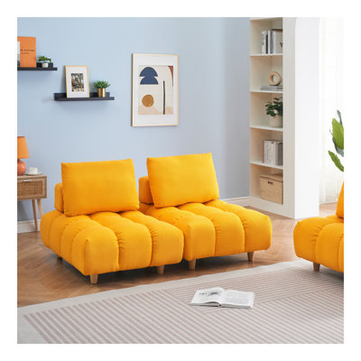 Tissu de canapé en peluche de 90 pouces de long, avec des sièges spacieux et confortables, pour le salon de bureau