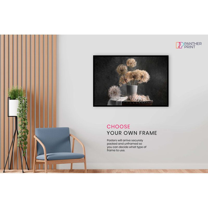 Withered Dandelion Seed Pod in a Vase 1 Piece Wall Art, 91cm H x 61cm W x 0.5cm D