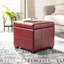 Repose-pieds carré avec rangement en similicuir de 18,3 po Graysie-9732038