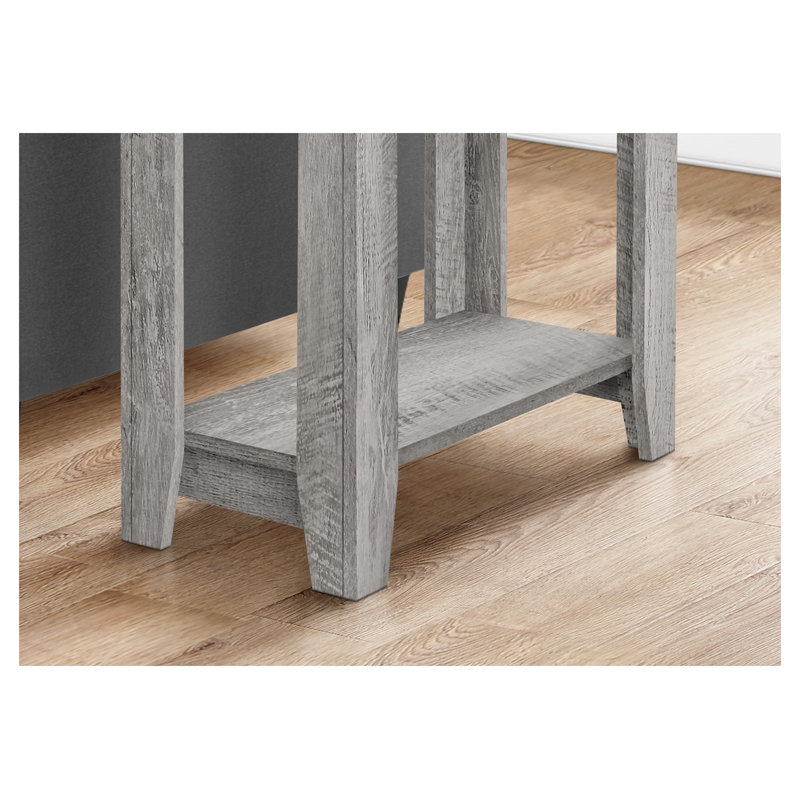 Table d'appoint moderne grise - table d'appoint à 2 niveaux avec aspect bois industriel pour le salon, la table de bout et la table de chevet