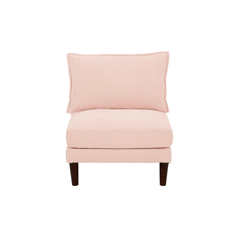 Kaiayyi Upholstered Slipper Chair, Blush Microfiber