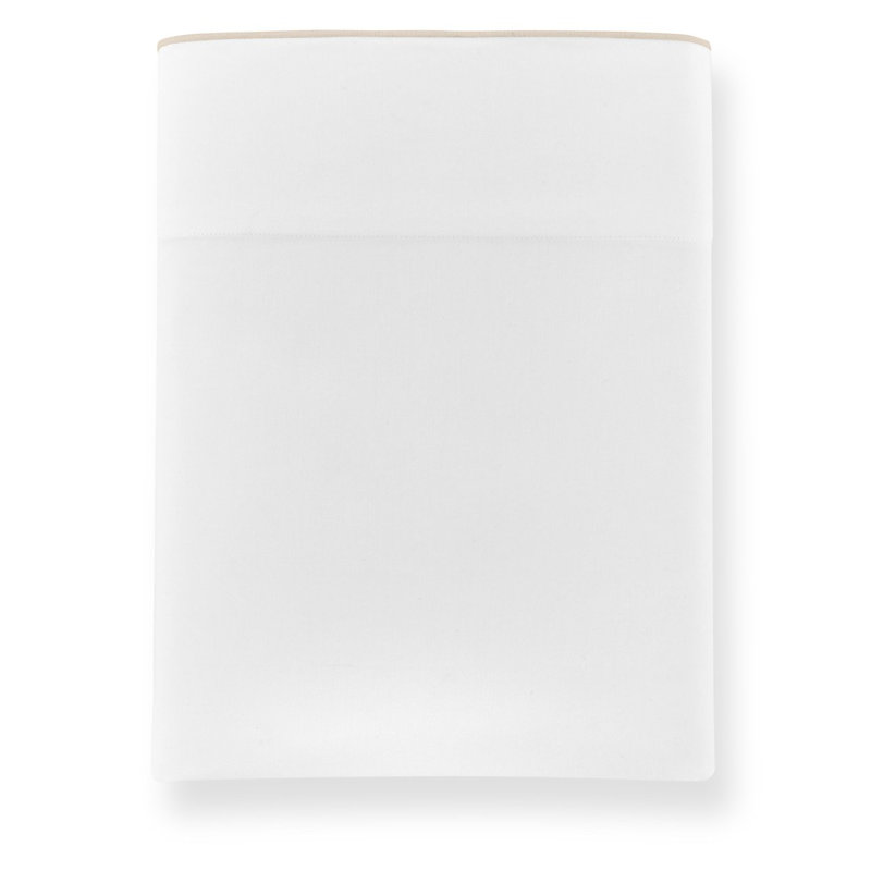 Melody 420 Thread Count 100% Cotton Sateen Flat Sheet, Linen, Queen Flat Sheet