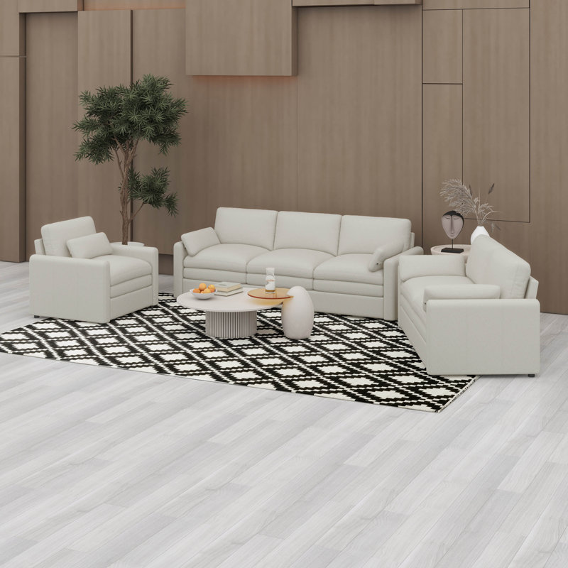 Ensemble de canapés 6 sièges 6 pièces, ensemble de canapés confortables surdimensionnés 3 pièces avec double coussin moelleux, coussins rembourrés confortables