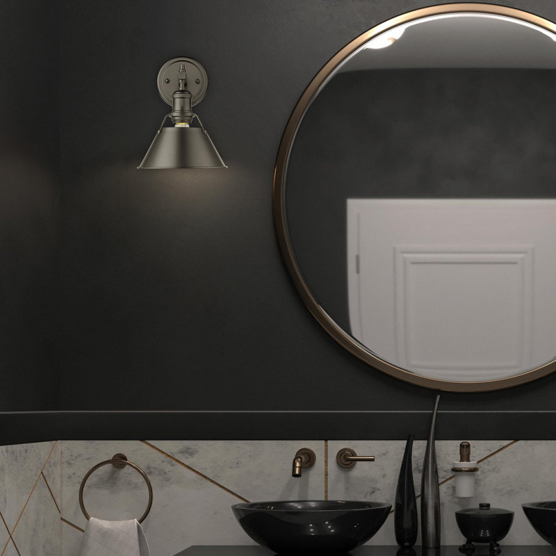 Éclairage pour meuble-lavabo en acier à intensité variable Felda, Noir mat, Noir mat, 1 lumières
