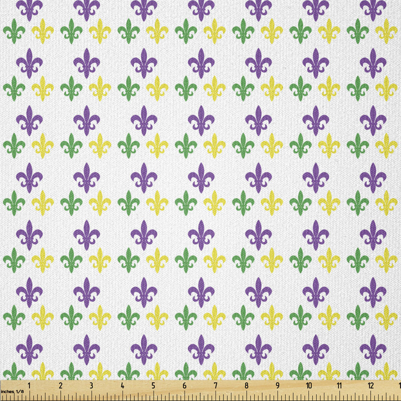 Chuk Fleur De Lis in Mardi Gras Carnival Colours Festival Multi-Purpose Fabric
