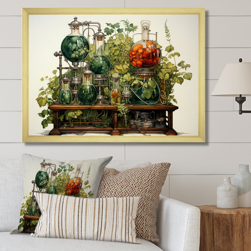 Laboratories Scientific Inquiry An II - Architecture Canvas Wall Art, Encadrement doré, H 12 po x l 20 po x P 1 po