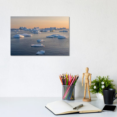 Icebergs In The Disko Bay. Inuit Village Oqaatsut Located In Greenland - Wrapped Canvas Print