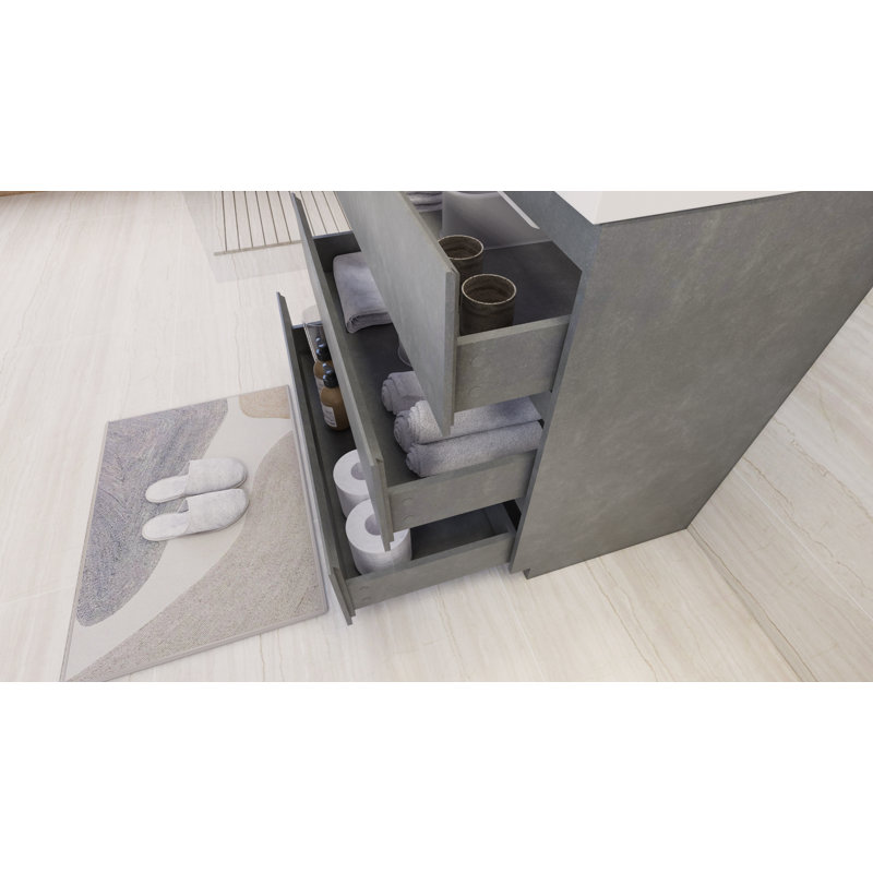 Ensemble de meuble-lavabo simple 36 po Dennes, Gris ciment