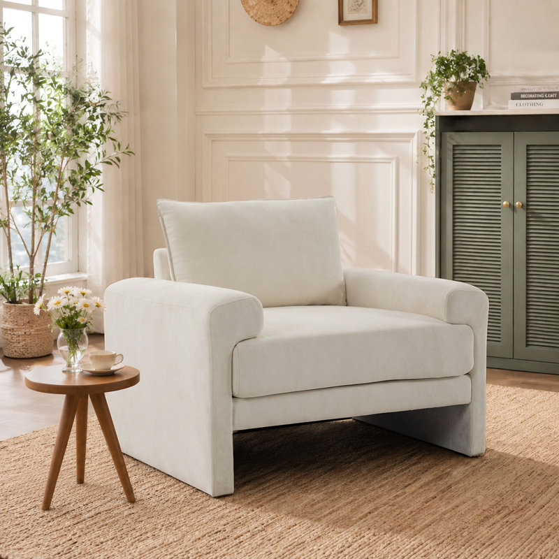 Canapé 40 po pour chambre d'ameublement, 1, Blanc